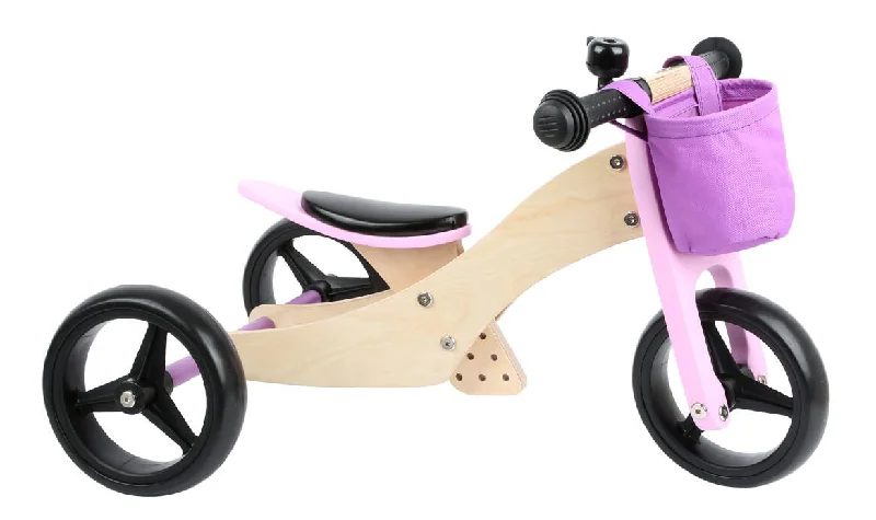 Wooden pull - along toys for active toddlers #11612 Pink Small Foot Wooden Training Balance Bike/Tricycl3e 2-in-1 Wooden pull - along toys for active toddlers #11612 Pink Small Foot Wooden Training Balance Bike/Tricycl3e 2-in-1