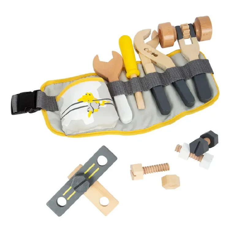 Wooden spinning tops for kinetic fun​ #11807 Wooden Tool Belt Playset
