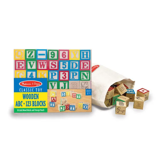 Wooden walker toys for learning to walk​ #1900 ABC/123 Wooden Block Set