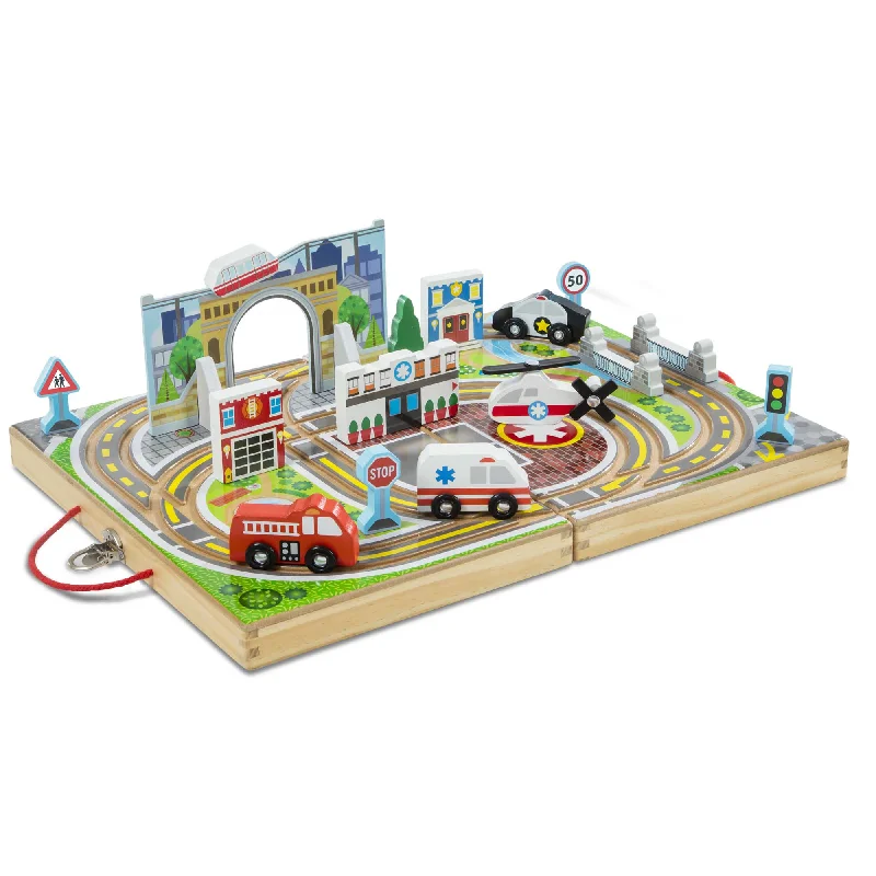 Wooden pull - along toys for active toddlers​ #30141 Wooden Take-Along Town Set