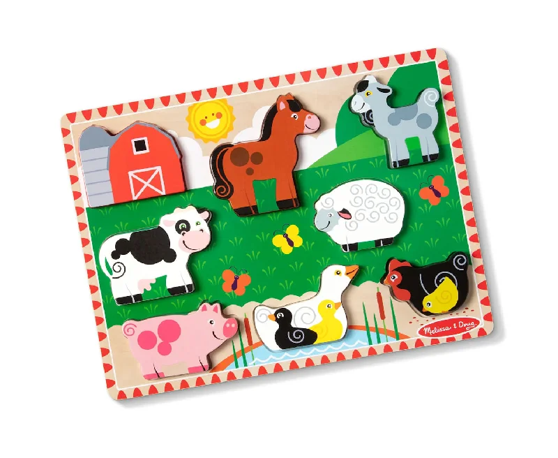 Wooden play museums for cultural exploration #3723 Wooden Chunky Farm Puzzle, 8 piece Wooden play museums for cultural exploration #3723 Wooden Chunky Farm Puzzle, 8 piece