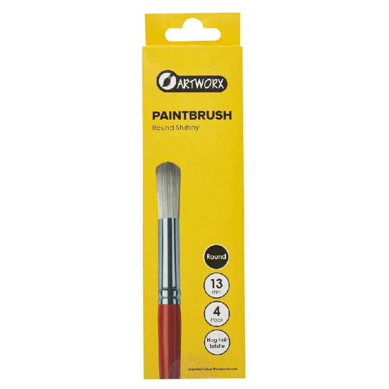 Art supplies for creating art - based photo albums Artworx Stubby Round 13mm Paint Brushes Set of 4 Art supplies for creating art - based photo albums Artworx Stubby Round 13mm Paint Brushes Set of 4
