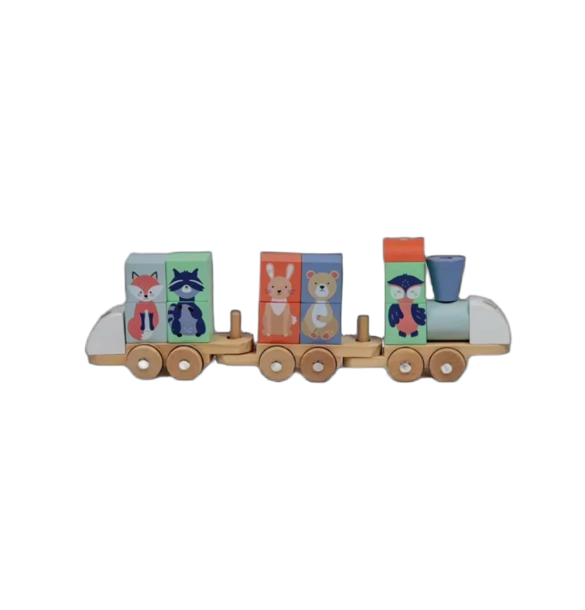 Wooden play fairy gardens for magical play​ Block Animal Train