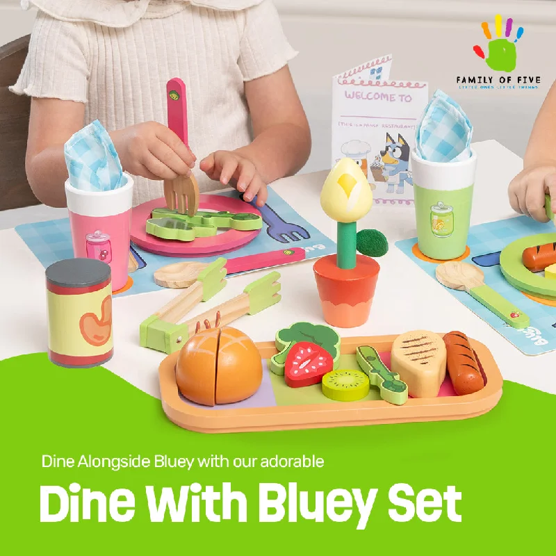 Wooden maracas for rhythmic shaking​ Bluey - Dine With Bluey