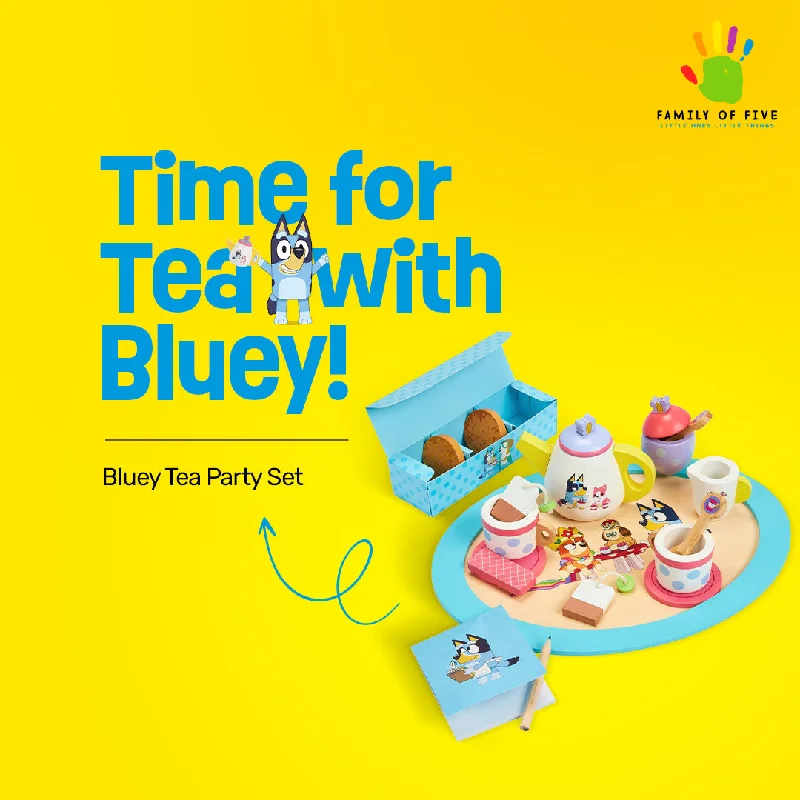 Wooden musical instruments for kids' music exploration​ Bluey Tea Party Set