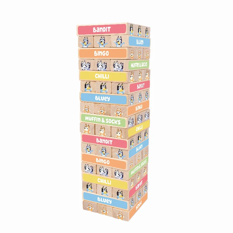 Wooden jigsaw puzzles for patience building​ Bluey Tumbling Tower