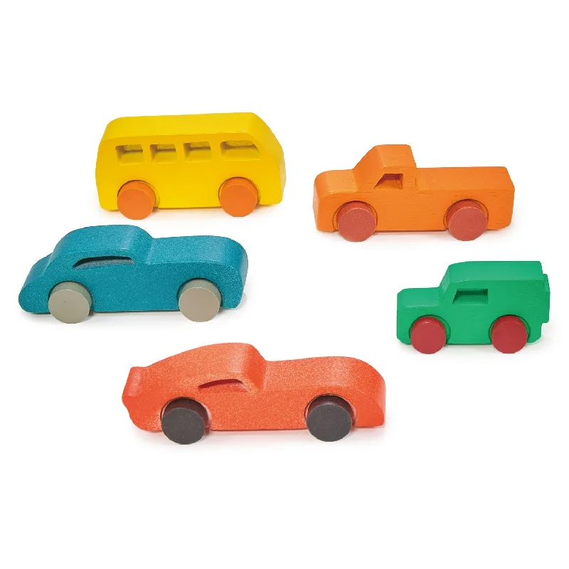 Wooden scented toys for olfactory experiences​ Colourful Car Assortment