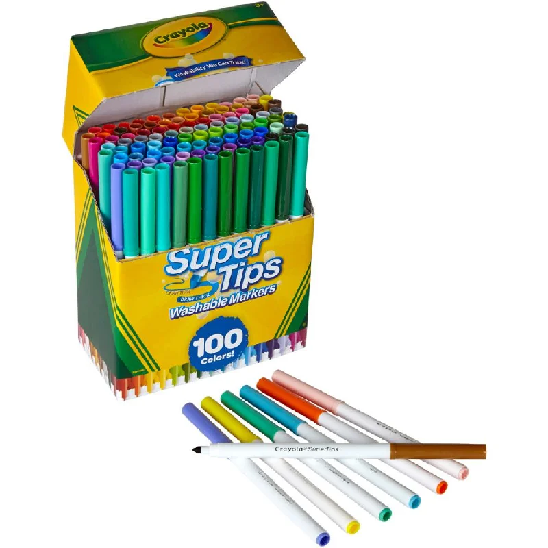 Art supplies for mixed - media collages Crayola "Super Tips" Washable Colouring Marker Sets - Choose Your Size Art supplies for mixed - media collages Crayola "Super Tips" Washable Colouring Marker Sets - Choose Your Size