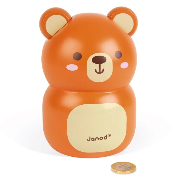 Wooden kitchen sets for pretend play​ Cute Money Box - Bear, Penguin or Fawn - Janod PiggyBank