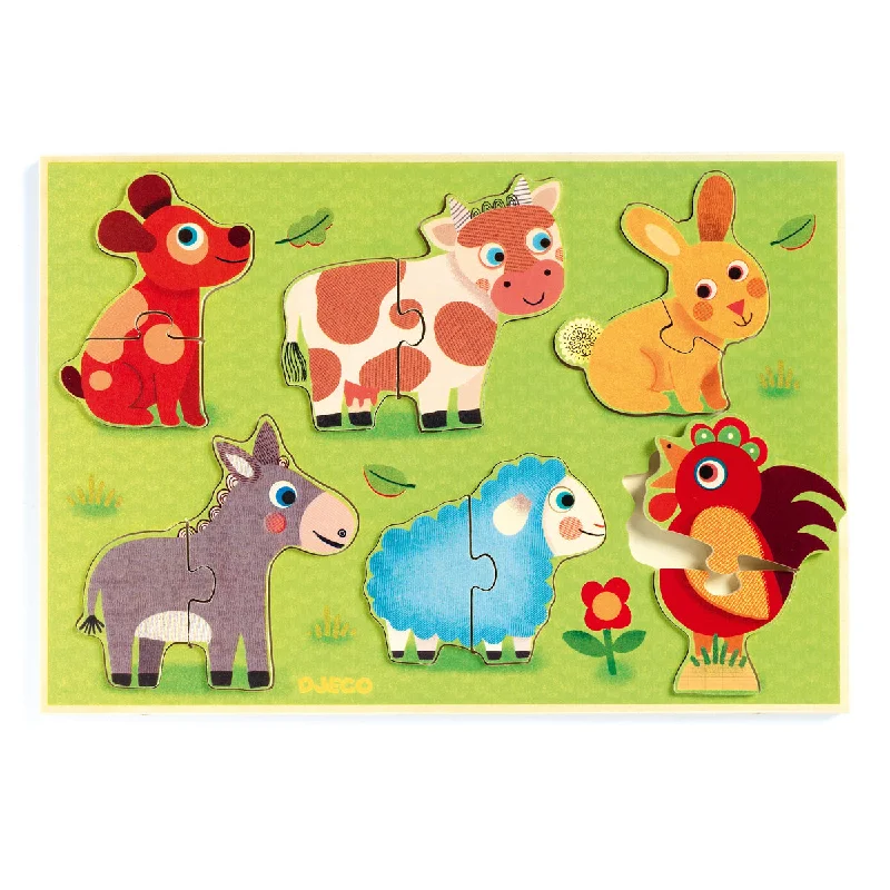 Wooden mobile toys for hanging over cribs​ Djeco Puzzle - Coucou Cow