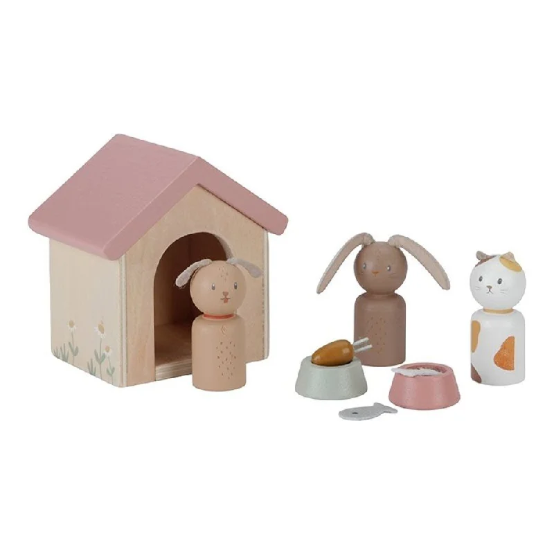 Wooden play stores for shopping pretend​ Dollhouse Playset Pets
