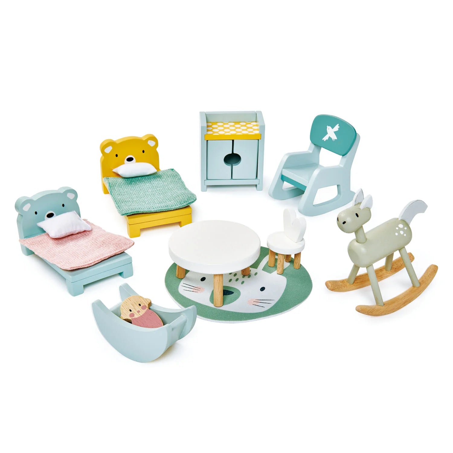 Wooden play construction sites for building play​ Dollhouse Children's Room Set