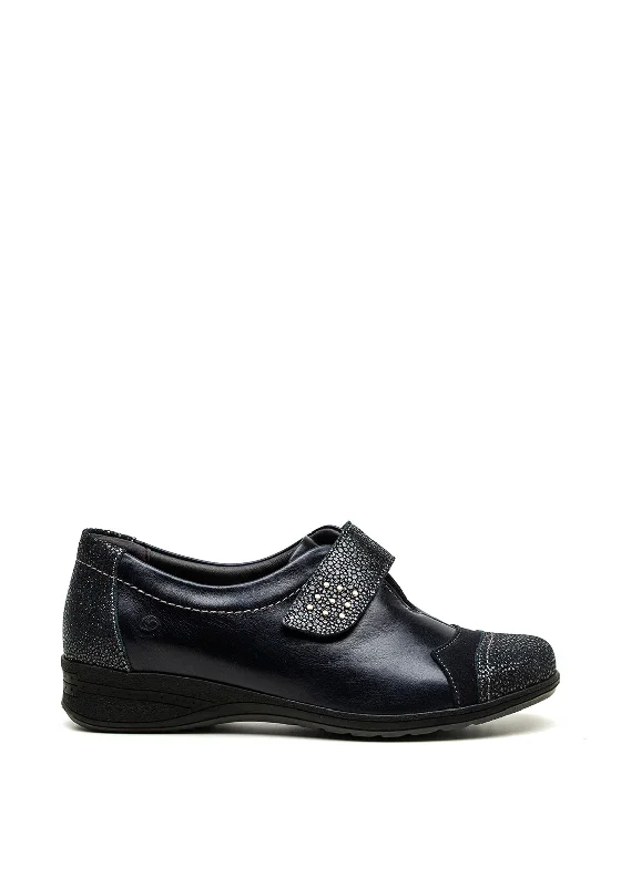 Suave Joan Embossed Velcro Strap Show, Navy