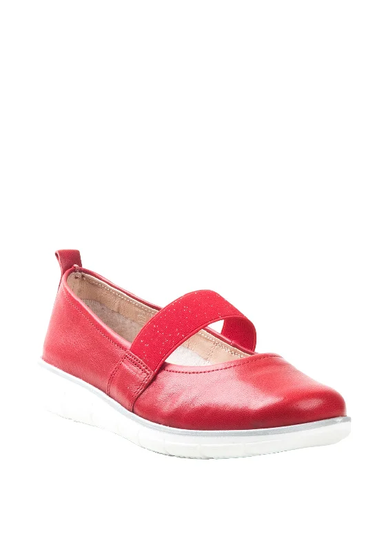 Dubarry Womens Juliet Leather Slip On Shoes, Red