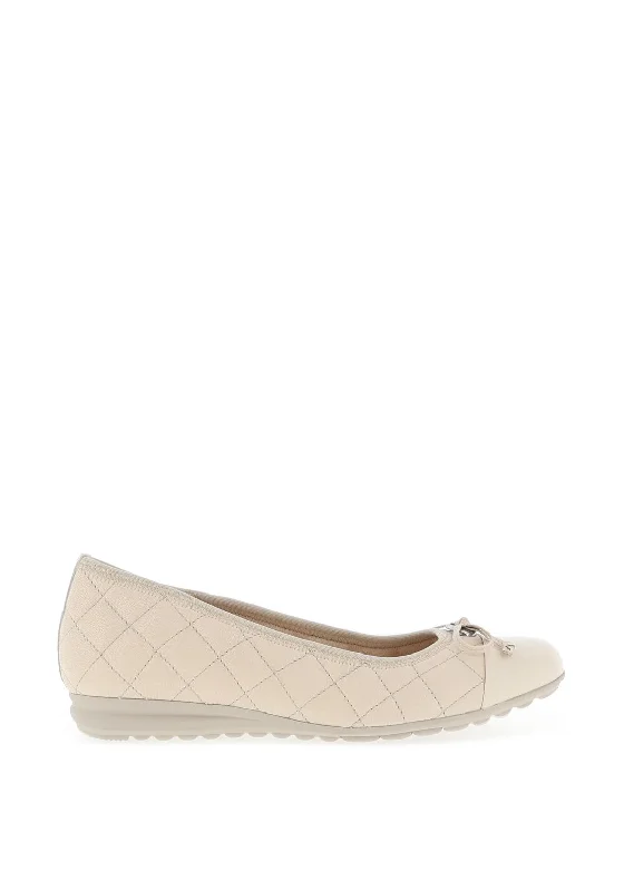 Gabor Leather Quilted Pumps, Cream