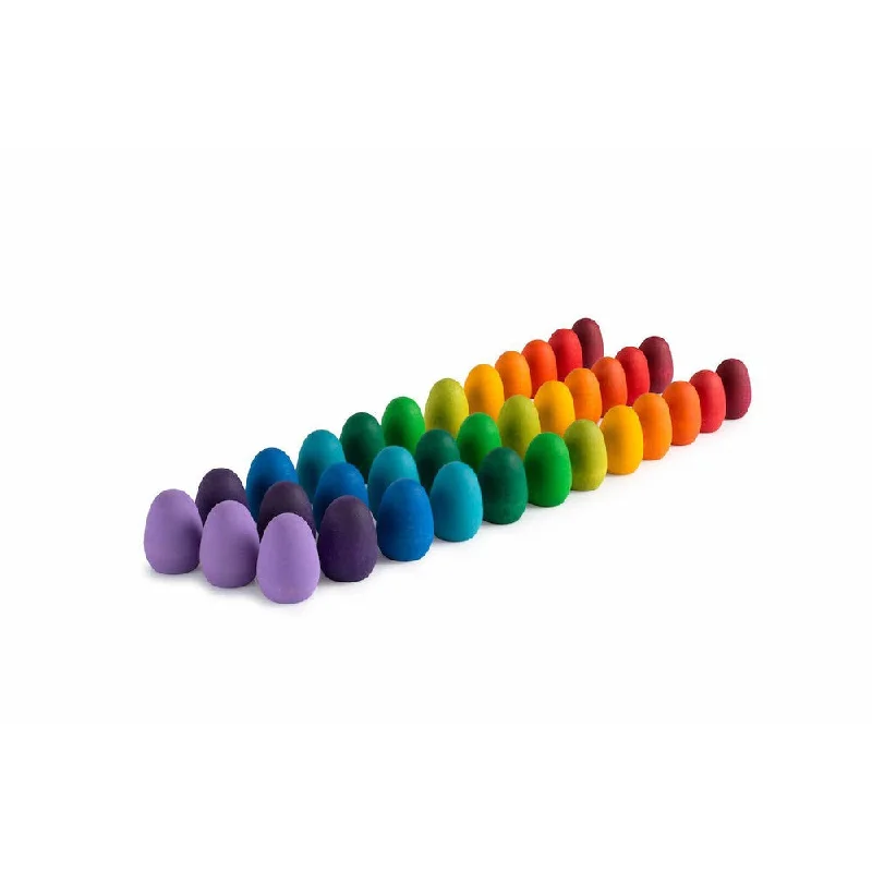 Wooden animal figurines for nature - themed play Grapat mandala rainbow eggs 36 pcs Wooden animal figurines for nature - themed play Grapat mandala rainbow eggs 36 pcs