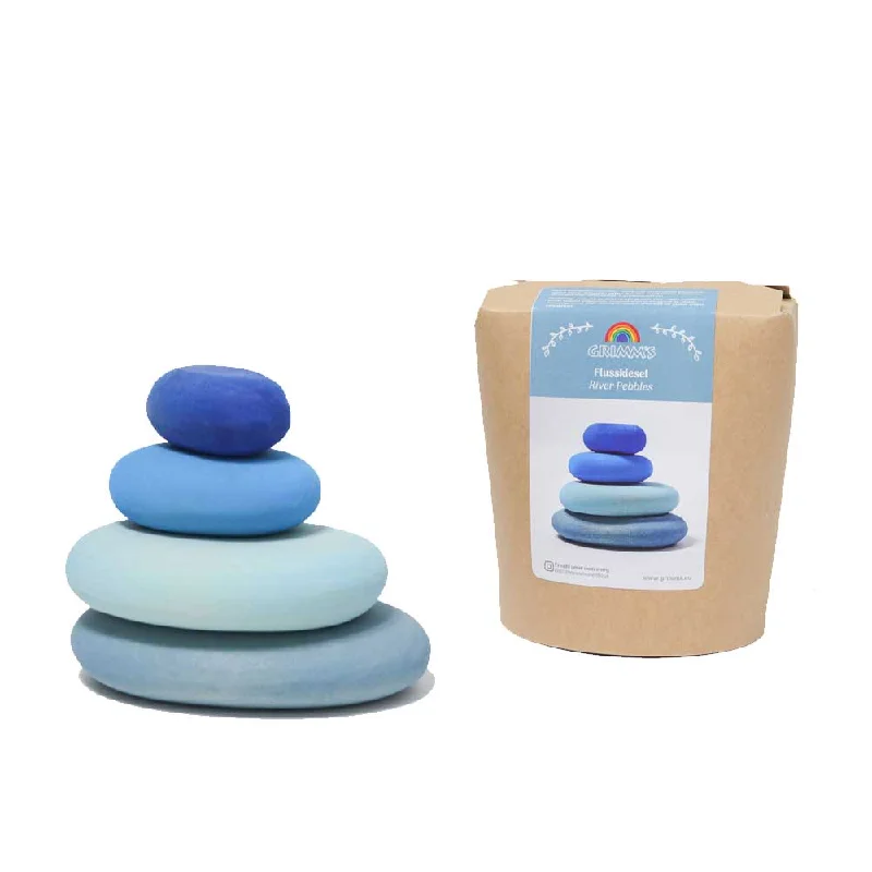 Wooden forts for imaginative play​ Grimms 4 Pc River Pebbles