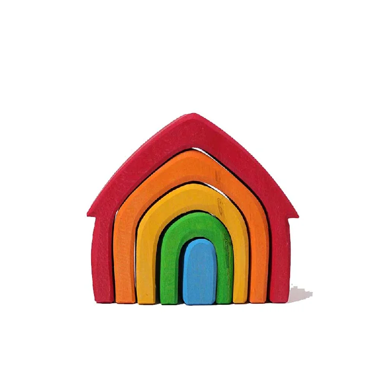 Wooden play hospitals for doctor - patient play​ Grimms 5 Pc Colorful House