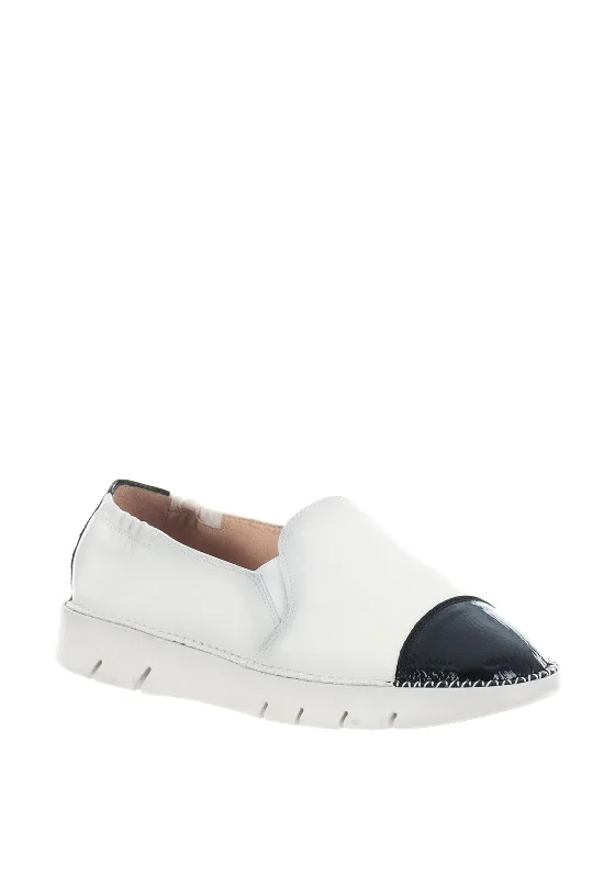 Hispanitas Leather Slip on Shoes, Off White