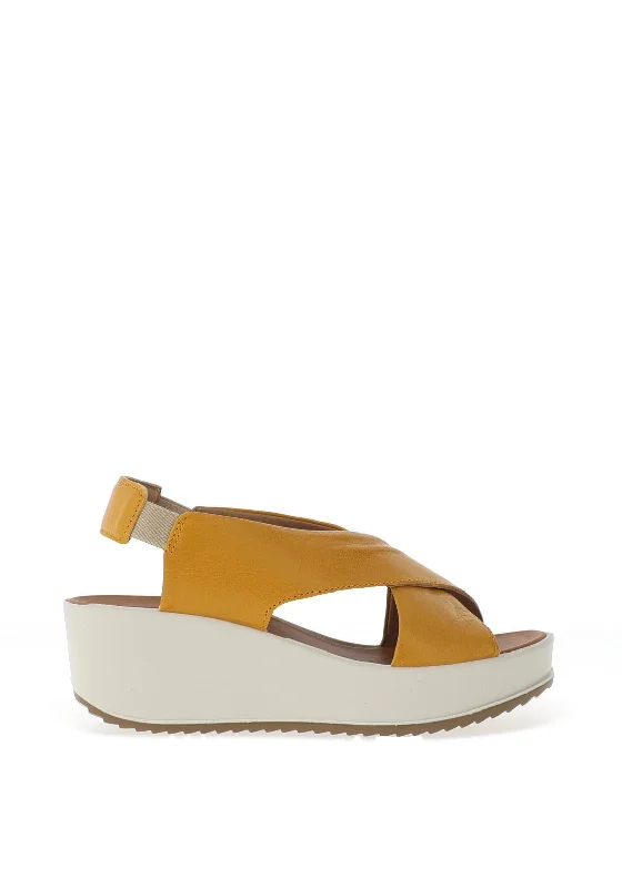 Igi & Co. Leather Criss Cross Sandals, Yellow