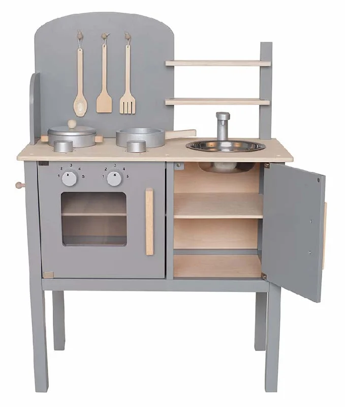 Wooden glow - in - the - dark toys for nighttime play​ JaBaDaBaDo Kitchen with pot & pan - Grey