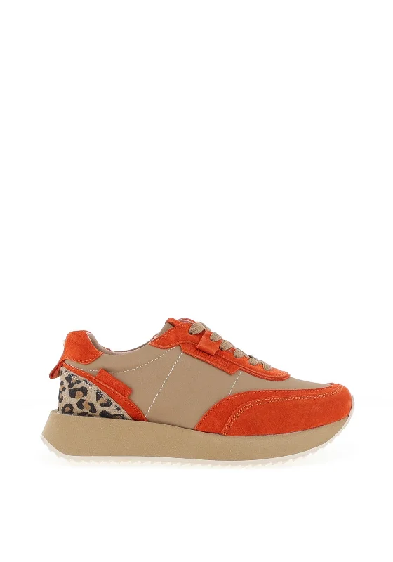 Kate Appleby Chatham Chunky Colour Block Trainers, Mango Leopard