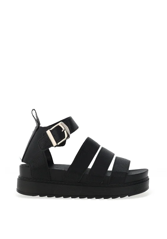 Zen Collection Gladiator Buckle Sandals, Black