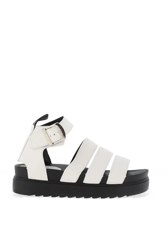 Zen Collection Gladiator Buckle Sandals, White