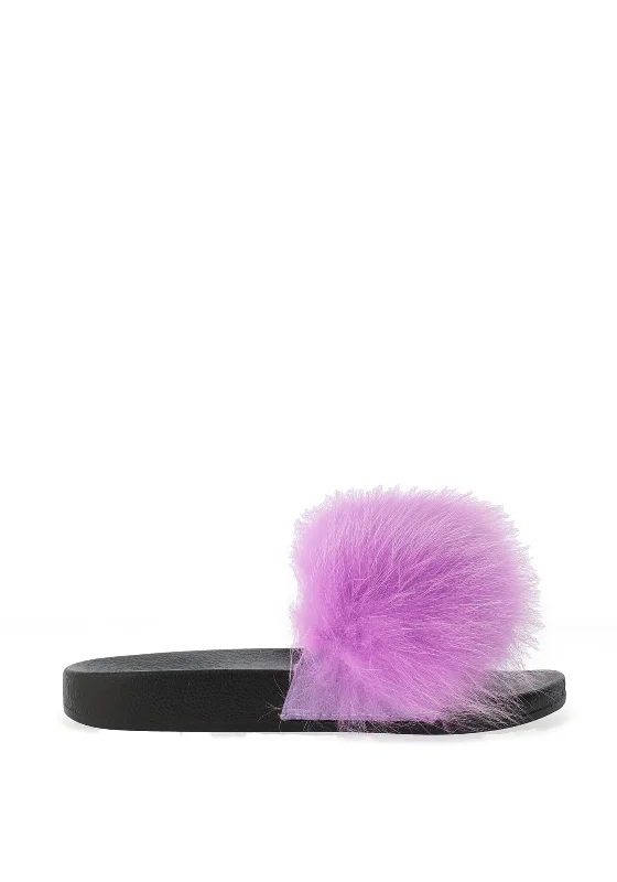 Zen Collection Faux Fur Slider, Purple