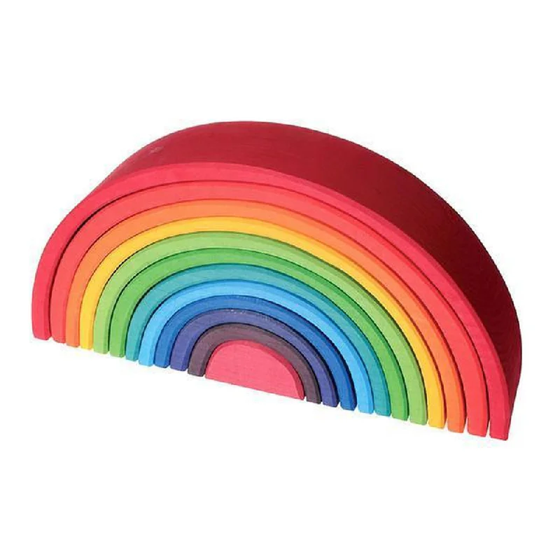 Wooden magnetic toys for scientific exploration Grimm's large wooden rainbow stacker Wooden magnetic toys for scientific exploration Grimm's large wooden rainbow stacker