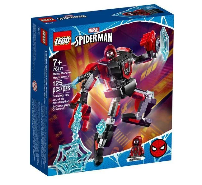 Hot Wheels Action Figures with Race - Track Accessories​ Lego Disney Marvel Spider-Man Miles Morales Mech Armor - 76171