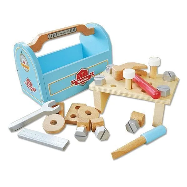 Wooden play stores for shopping pretend​ Little Carpenters Wooden Toolbox