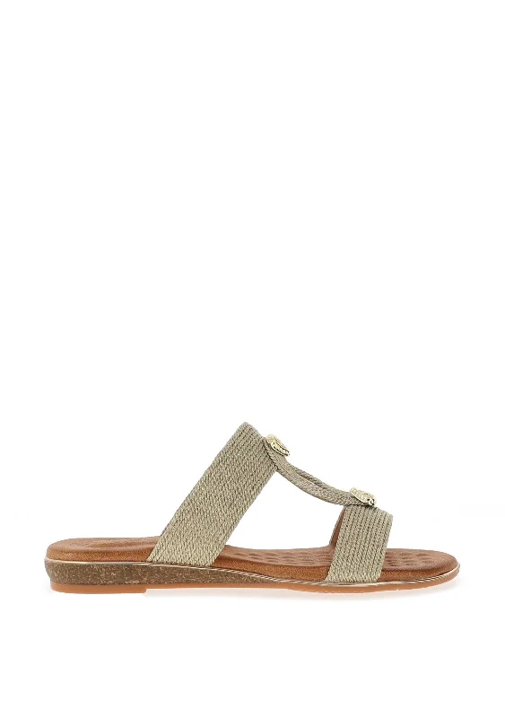 Lunar Callow Woven Slip On Sandals, Gold