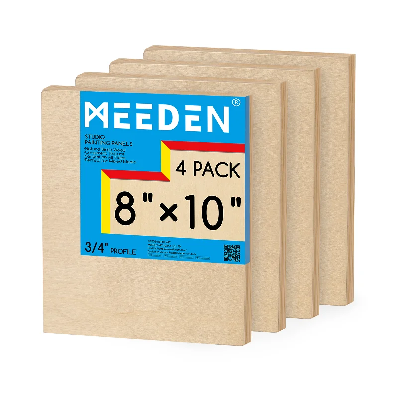 High - end art supplies for professional illustrators MEEDEN Artist Birch Wood Canvas Board, 3/4” Deep, 8x10 Inch, 4 Packs High - end art supplies for professional illustrators MEEDEN Artist Birch Wood Canvas Board, 3/4” Deep, 8x10 Inch, 4 Packs