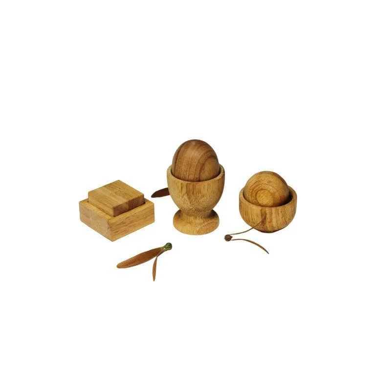Wooden solar - powered toys for eco - friendly fun Montessori Egg, Ball and Cup set Wooden solar - powered toys for eco - friendly fun Montessori Egg, Ball and Cup set