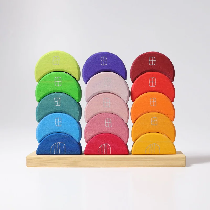 Wooden play hospitals for doctor - patient play Moon Houses Wooden Stacking Game - Grimm's Wooden Toys Wooden play hospitals for doctor - patient play Moon Houses Wooden Stacking Game - Grimm's Wooden Toys