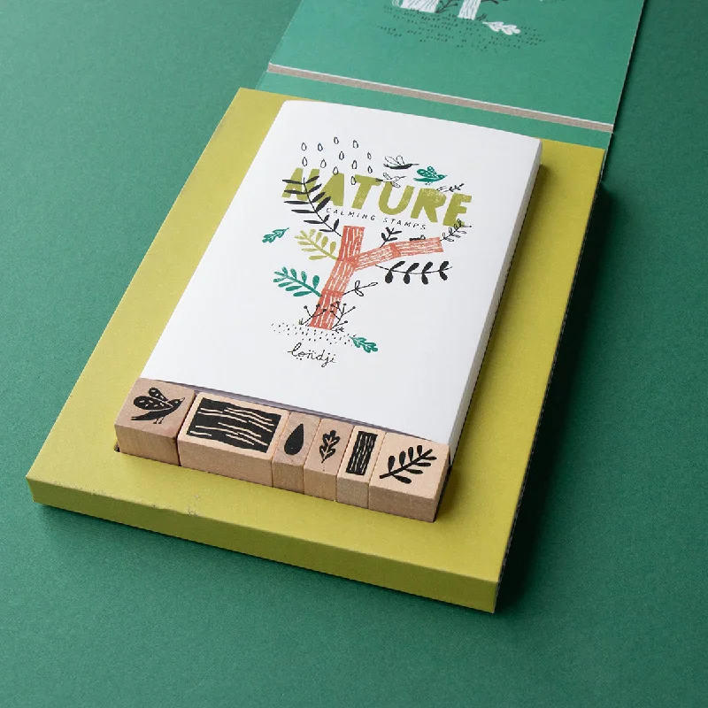 Wooden alphabet toys for early literacy​ Calming Stamps - Nature