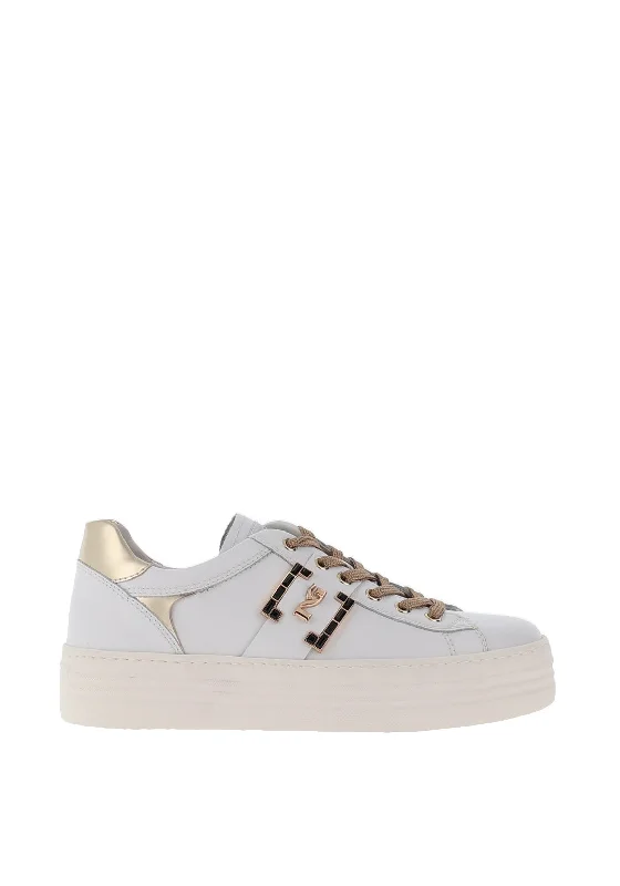 Nero Giardini Lace Up Platform Trainers, White