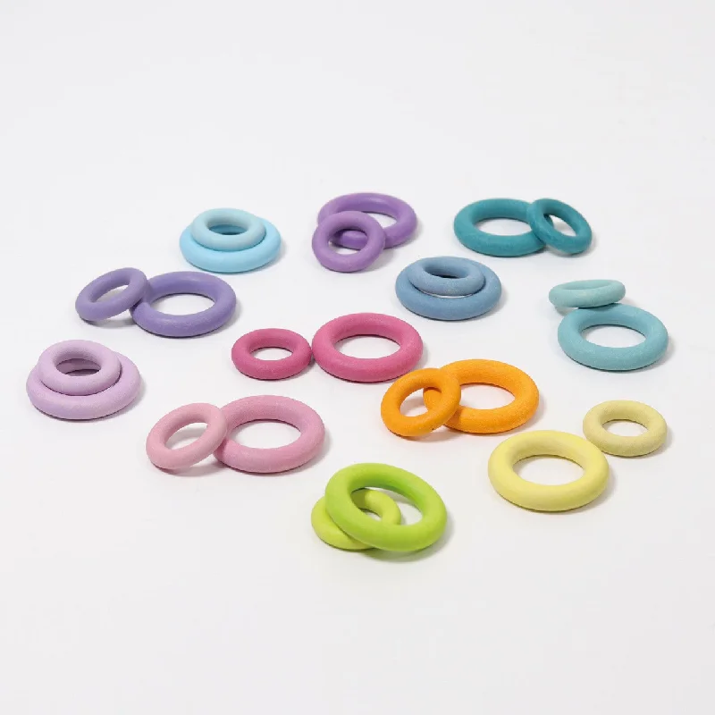 Wooden play stores for shopping pretend Pastel Building Rings - Wooden Rings - Loose Parts - Grimm's Wooden play stores for shopping pretend Pastel Building Rings - Wooden Rings - Loose Parts - Grimm's