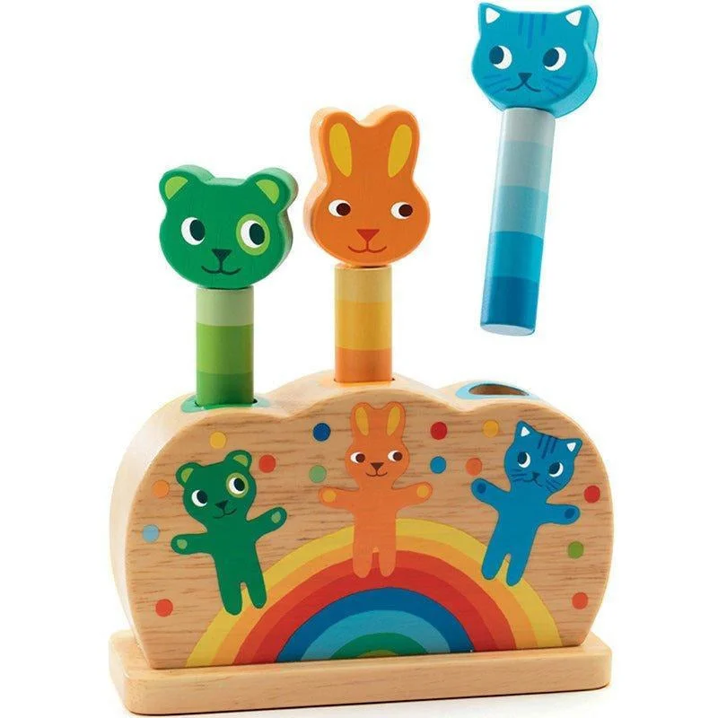 Wooden play motorcycles for vehicle play​ Pipop Pidoo Popi Spring Toy | DJECO