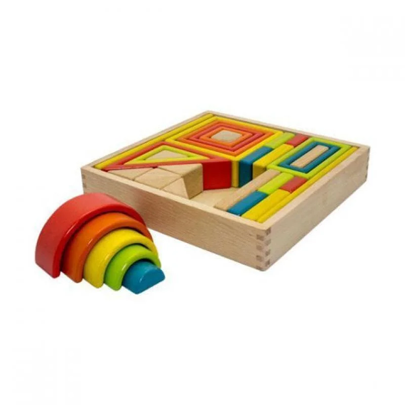 Wooden yo - yos for classic play​ Rainbow Wooden Block Set
