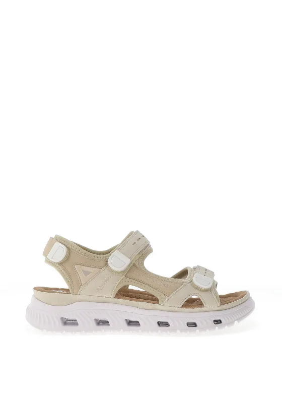 Rieker Womens Velcro Trekking Sandals, Light Beige