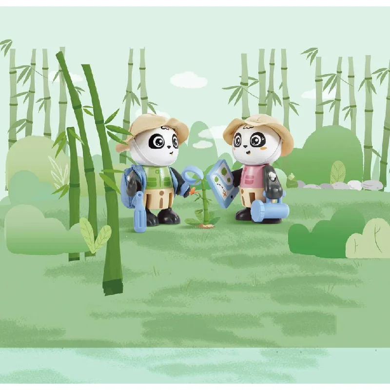 Wooden stacking toys for fine motor skills​ Sam & Pam Panda Friends Set