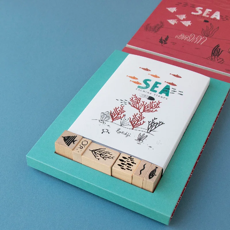 Wooden teeter - totter toys for social play​ Calming Stamps - Sea