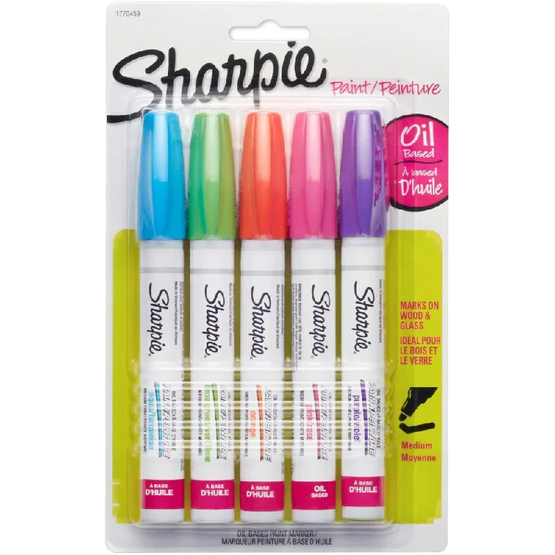 Artist - quality paintbrushes made of natural bristles Sharpie Oil-based Paint Marker Medium Tip Pen - Set of 5 Colours Artist - quality paintbrushes made of natural bristles Sharpie Oil-based Paint Marker Medium Tip Pen - Set of 5 Colours