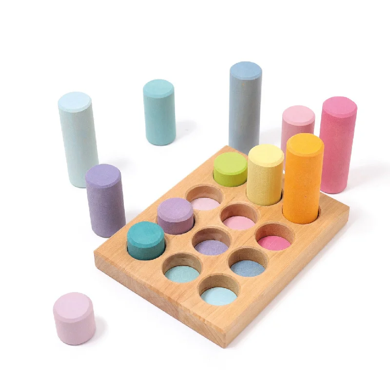Wooden play airports for transportation role - play Small Wooden Building Rollers and Sorting Board- Pastel - Grimm's Wooden Toys Wooden play airports for transportation role - play Small Wooden Building Rollers and Sorting Board- Pastel - Grimm's Wooden Toys