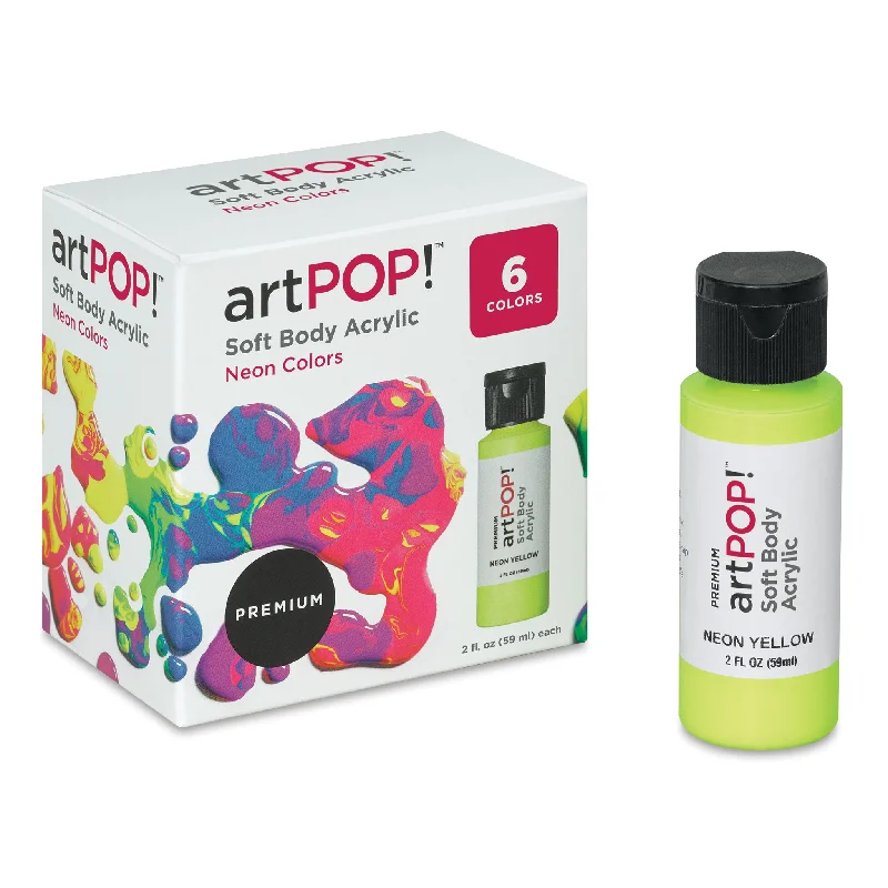 Abstract painting art supplies for creative expression Soft Body Acrylic Paint - Set of 6, Neon Colors Abstract painting art supplies for creative expression Soft Body Acrylic Paint - Set of 6, Neon Colors