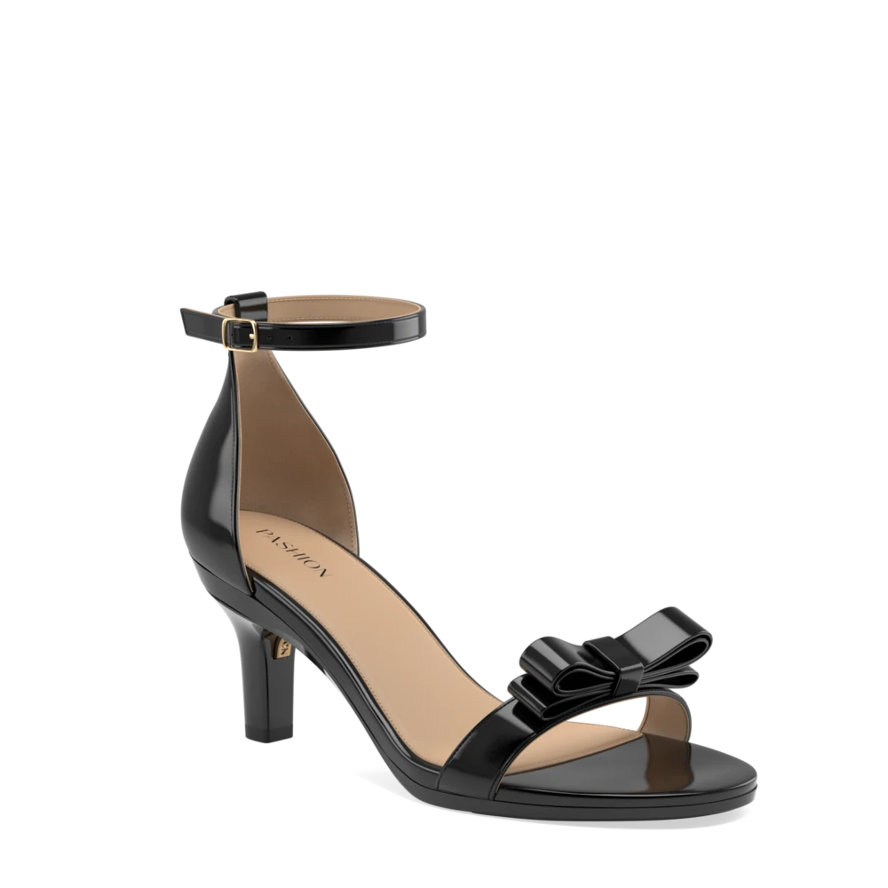 The Pashionista - Coal Patent Bow + Stiletto Heel Kit 3 Coal - FINAL SALE