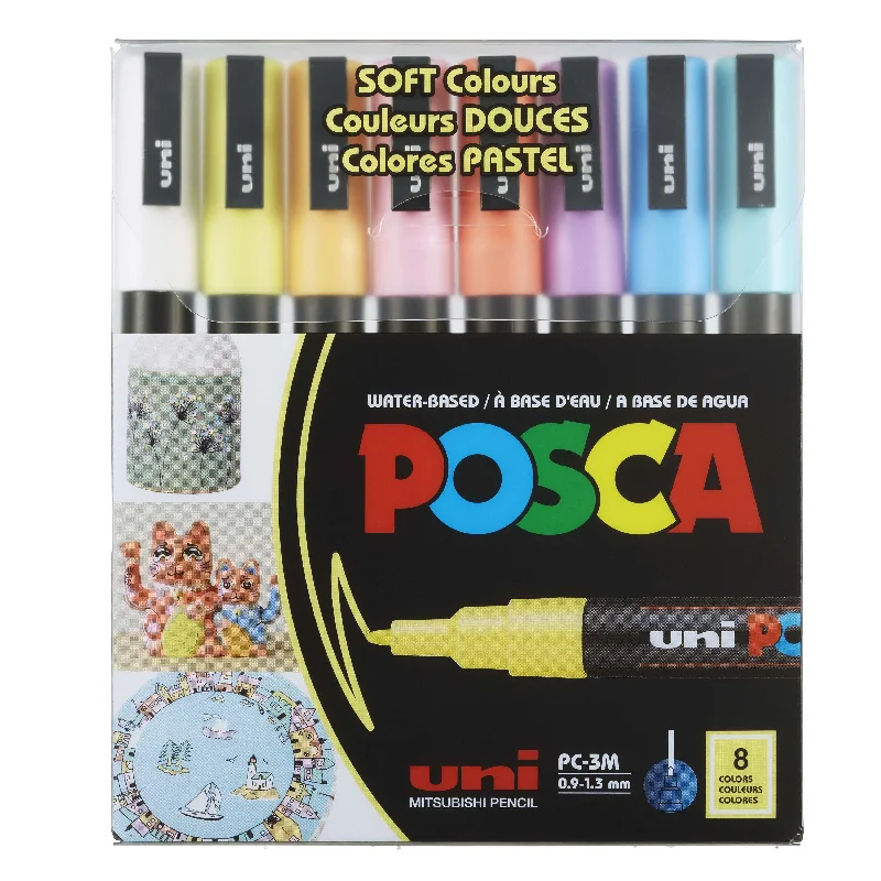 Charcoal sticks for dramatic black - and - white drawings Uni Posca Paint Marker 1.3mm Fine Tip Pen (PC-3M) - Set of 8 Pastel Colours Charcoal sticks for dramatic black - and - white drawings Uni Posca Paint Marker 1.3mm Fine Tip Pen (PC-3M) - Set of 8 Pastel Colours