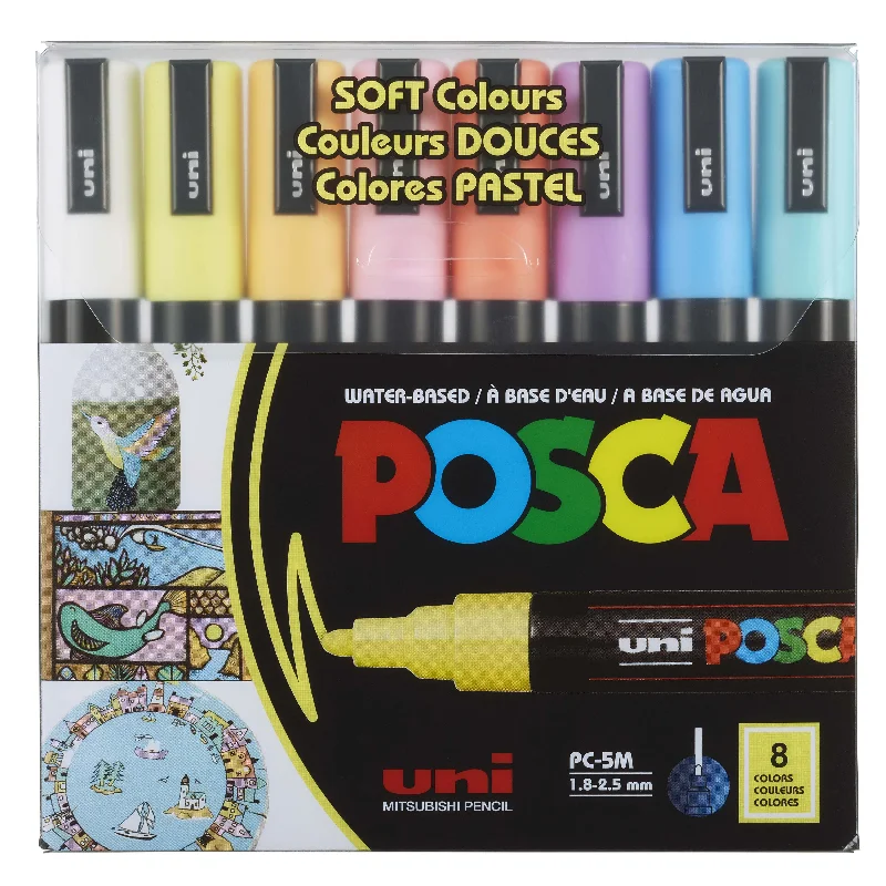 Art supplies for making birthday party favors Uni Posca Paint Marker 1.8-2.5mm Bullet Tip Pen (PC-5M) - Set of 8 Pastel Colours Art supplies for making birthday party favors Uni Posca Paint Marker 1.8-2.5mm Bullet Tip Pen (PC-5M) - Set of 8 Pastel Colours